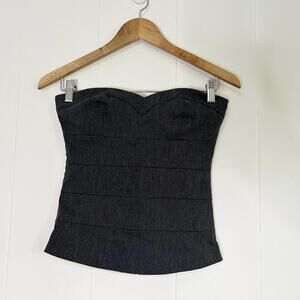 Have & Have Gray Bandage Strapless Blouse Sweetheart Top Women's Small